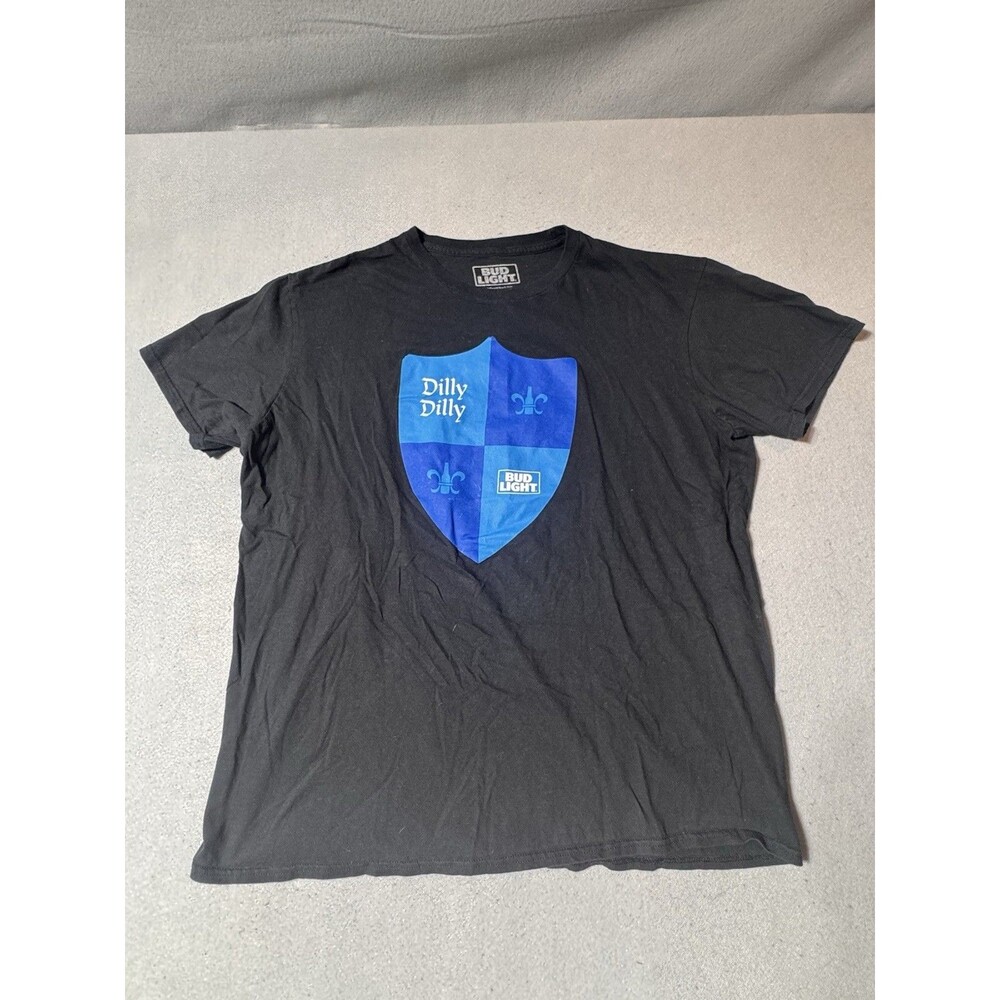 Bud Light Dilly Dilly Shield Black T-Shirt XL Vintage
